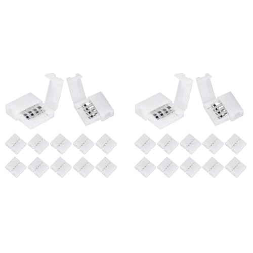 ELEPHANTBOAT® Connectors for RGB LED Light Strip Extension 10mm Gapless Universal 4-Pin for SMD 5050 Terminal 20PCS ELEPHANTBOAT® Connectors for RGB LED Light Strip Extension 10mm Gapless Universal 4-Pin for SMD 5050 Terminal 20PCS